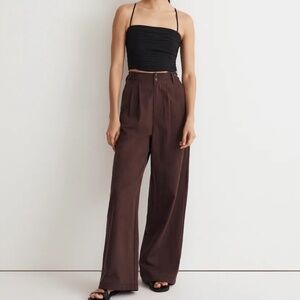 Madewell Harlow Wide Leg Pant Chocolate Raisin size 10